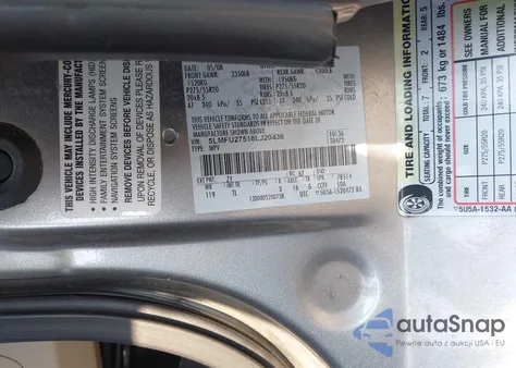 2008 Lincoln Navigator из США, поврежденный, VIN 5LMFU27518LJ20436